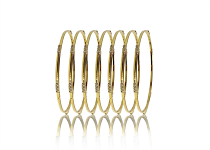 Gold Plated CZ Studded Bangles